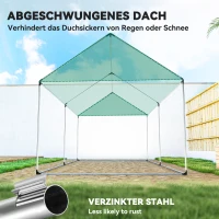 Outsunny Gewächshaus 3 x 2 x 2 m Foliengewächshaus mit 4 Mesh-Fenster, Breiter Rollbar Reißverschlusstür Moskitonetz UV-beständig(m-7)