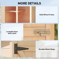 Outsunny Wooden Small Shed, Garden Storage Shed with Shelves and Bolt Latch, 75L x 56W x115H cm, Natural(m-6)