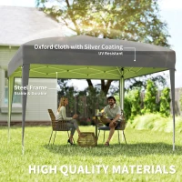 Outsunny 3 x 3 m Garden Pop Up Gazebo Marquee Party Tent Wedding Canopy, Height Adjustable with Carrying Bag, Grey(m-4)
