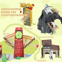 AIYAPLAY Holzzug-Set, 100 Teile, magnetischer Kran, Buchenholz, Bunt(m-6)