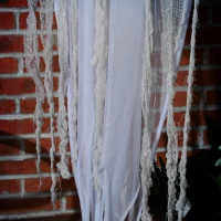 HOMCOM Dekoracja na Halloween 204 cm Wiszący Duch z Aktywacją Dźwiękową, Świecącymi Oczami, Funkcją Dźwiękową Biały(m-9)