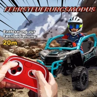 AIYAPLAY 12V Elektrisches Geländefahrzeug für Kinder, Fernbedienung, LED-Lichter, Musik, Hupe, für Kinder von 3-8 Jahren, Blau(m-5)