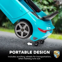 AIYAPLAY Kids Electric Car, 12V Licensed RUF GT Ride on Car with Suspension, Remote Control, Music, for 3-5 Years, Blue(m-9)