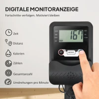 SPORTNOW Rudergerät für Training, Rudermaschine mit 6-11 L Wassertank, LCD-Monitor, Handyhalter, 135 kg Tragfähigkeit, Stahl, Schwarz(m-6)