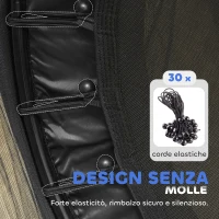 HOMCOM Tappeto Elastico per Bambini con Rete di Sicurezza e Pali Imbottiti Età 3-10 Anni, Ø140 x 190 cm, Nero(m-6)