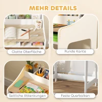 AIYAPLAY Kinder-Schreibtisch-Set mit Stauraum, offene Fächer, Stuhl, 3-8 Jahre, Holz(m-7)