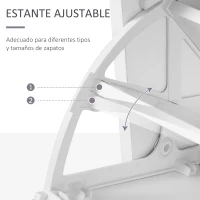 HOMCOM Recibidor de Entrada con Espejo Perchero y Zapatero Mueble de Recibidor de 2 Piezas con 6 Ganchos Estantes y Cajón Abatible para Pasillo Blanco(m-6)