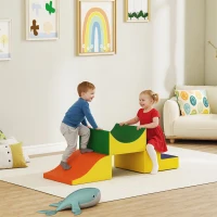 AIYAPLAY 3-teiliges Kletter- und Krabbelset für Kleinkinder, Kunstleder, Schaumstoff, Gelb(m-2)