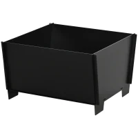 Outsunny Feuerschale demontierbar steckbar Feuerkorb Feuerstelle für Garten Camping BBQ Stahl Schwarz 50 x 50 x 30 cm(m-1)