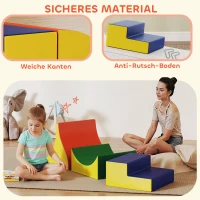 AIYAPLAY 3-teiliges Kletter- und Krabbelset für Kleinkinder, Kunstleder, Schaumstoff, Gelb(m-6)