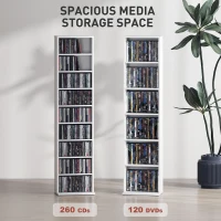 HOMCOM 260 Narrow CD Storage Unit - White(m-4)