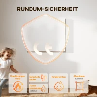 HOMCOM Elektrischer Heizer, Wandmontage, Infrarot-Heizung, energiesparend, Thermostat, Timer, Fernbedienung, Überhitzungsschutz(m-9)