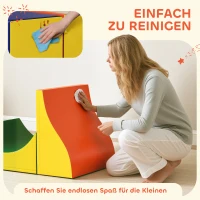 AIYAPLAY 3-teiliges Kletter- und Krabbelset für Kleinkinder, Kunstleder, Schaumstoff, Gelb(m-7)