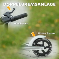 AIYAPLAY Kinderroller, Doppelte Bremsen, Metallrahmen, Fußstütze, faltbar, 3-8 Jahre, Weiß(m-6)