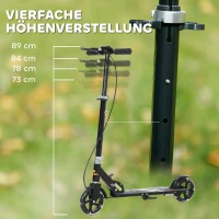 AIYAPLAY Kinderroller, Doppelte Bremsen, Metallrahmen, Fußstütze, faltbar, 3-8 Jahre, Schwarz(m-4)