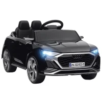 AIYAPLAY Carro Elétrico para Crianças Carro Audi Q8 Etron Sportback Infantil 12V Faróis Buzina e Música 98x49,5x43 cm Preto(m-10)