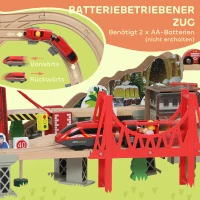 AIYAPLAY Holzzug-Set, 100 Teile, magnetischer Kran, Buchenholz, Bunt(m-8)