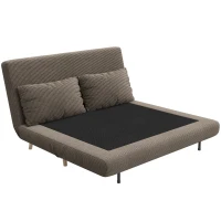 HOMCOM Schlafsofa, Gästebett, 3-fach verstellbare Rückenlehne, Kordoptik, bis 120 kg, 141 x 90 x 81 cm, Dunkelbraun(m-10)