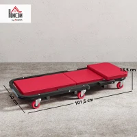 HOMCOM Planche à roulettes de montage 2 en 1 chariot de visite mécanicien pliable en Z charge 150kg 101,5 x 40 x 13,5 cm rogue(m-3)