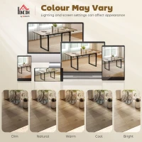 HOMCOM Mesa de comedor extensible rectangular para 6 a 8 personas, mesa de cocina con extensión 140-180 cm, efecto madera natural(m-5)