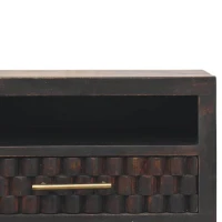 Solid Wood Wall-Mounted Nightstand with Shelf for Space-saving Storage, Hand-finished Floating Unit with Drawer, 32L x 45W x 25H cm, Brown(m-4)