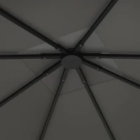 Outsunny Telo di ricambio per gazebo 3 x 3 m idrorepellente tetto per gazebo UPF30+ copertura di ricambio in tessuto Oxford, 370 g/m², Grigio(m-5)