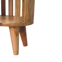 Ariella Solid Mango Wood Bedside Table with 2 Open Shelves, Desk with Hand‑Finished Minimalist Scandi‑Style Legs, 26L x 36W x 55H cm, Brown(m-5)