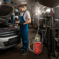 Durhand Recolhedor Portátil de Óleo Usado 2 em 1 com Altura Ajustável e Dreno Pneumático de Óleo de 80 L(m-6)