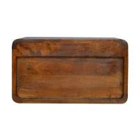 Solid Mango Wood Wall-Mounted Bedside Shelf with Drawer and Open Shelf, Space-Saving Cabinet for Bedroom, 32L x 45W x 25H cm, Brown(m-9)