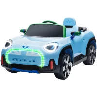 AIYAPLAY Carro Elétrico para Crianças MINI Concept Aceman 12V com Bluetooth Motor Duplo Suspensão Traseira Faróis Música USB 109x63x46 cm Azul(m-11)
