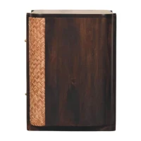 Solid Mango Wood Bedside Table with 2 Smooth-Gliding Drawers, Handcrafted Eco-Friendly Nightstand for Living Room, 38L x 50W x 50H cm, Brown(m-7)