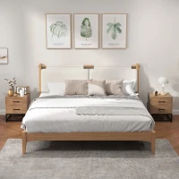 HOMCOM Lot de 2 tables de chevet table de nuit avec 2 tiroirs style industriel pour chambre à coucher, salon(m-10)