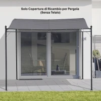 Outsunny Telo di Ricambio per Pergola da Giardino 3x3 m con 16 Fori di Drenaggio, 297x297 cm, Grigio(m-8)