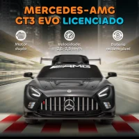 AIYAPLAY Carro Elétrico para Crianças Mercedes-AMG GT3 Evo12V com Controlo Remoto 2,4G e Motor Duplo 115x66x44 cm Preto(m-4)