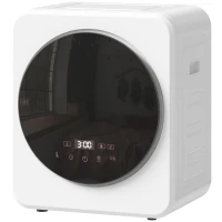 HOMCOM 4kg Vented Tumble Dryer, 800W Compact Freestanding Front Tumble Dryer with Stainless Steel Tub and Customisable Timer, Wall-Mounted Portable Small Clothes Drying Machine, White(m-11)