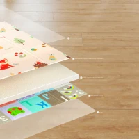 AIYAPLAY Tapis de jeu pour bébé pliable et réversible, tapis de sol en mousse épais, 180 x 150 x 1 cm, multicolore(m-5)
