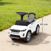 AIYAPLAY Carro Andador para Crianças  com Licença de Land Rover com Armazenamento Buzina Sons de Motor 65,5x28x42 cm Branco(m-3)