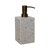 5-Piece Marble Bathroom Accessory Set with Timeless Design, Hand-finished Artisan Pieces with Versatile Styling, 7.5L x 7.5W x 19H cm, White(m-4)