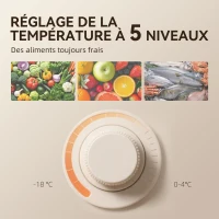 HOMCOM Réfrigérateur congélateur 88 L, petit réfrigérateur combiné avec portes réversibles et éclairage, 45,5x50x86,5cm, gris(m-8)