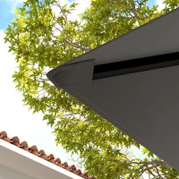 Outsunny Telo di ricambio per gazebo 3 x 3 m idrorepellente tetto per gazebo UPF30+ copertura di ricambio in tessuto Oxford, 370 g/m², Grigio(m-4)