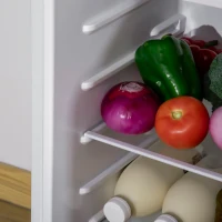 HOMCOM Mini-koelkast, 91 liter capaciteit, vriesvak, verstelbare schappen, stille werking, compacte afmetingen, kunststof, staal, wit(m-11)