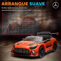 AIYAPLAY Carro Elétrico para Crianças Mercedes-AMG GT3 Evo12V com Controlo Remoto 2,4G e Motor Duplo 115x66x44 cm Laranja(m-7)