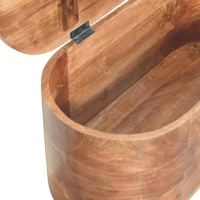 Solid Wood Curva Storage Trunk with Single Deep Drawer, Durable Design, Handcrafted Table for Organised Bedroom, 35L x 80W x 38H cm, Brown(m-5)