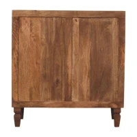 Solid Wood Bedside Cabinet with Eco-friendly Mango Wood, Bedside Table with 3 Drawers for Generous Storage, 35L x 83W x 87H cm, Brown(m-9)