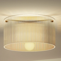 HOMCOM Plafonnier LED 40W base E27 moderne pour salon, couloir, salle à manger, cuisine, transparent