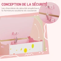AIYAPLAY Coffre à jouet enfant coffre de rangement enfant couvercle rabattable motif animal 60 x 37 x 39 cm rose(m-5)