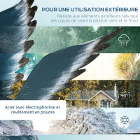 Outsunny Lot de 2 statues jardin exterieur sculpture de héron en acier pour étang, patio, terrasse, pelouse, 74/70cm multicolore(m-5)