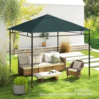 Outsunny Tetto di Ricambio per Gazebo 3x3 m in Poliestere Grigio con 8 Fori di Ventilazione(m-7)