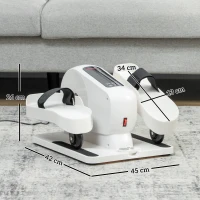 SPORTNOW Pedaleira para Apartamento Elíptico de Secretária Ecrã Lcd Telecomando e 12 Velocidades Ajustáveis 45x42x26 cm Branco(m-3)