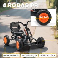 AIYAPLAY Kart a Pedais Go-Kart com Rodas PP Estrutura de Aço Carga 30 kg para Crianças 2-5 Anos 84x54x56 cm Preto(m-6)